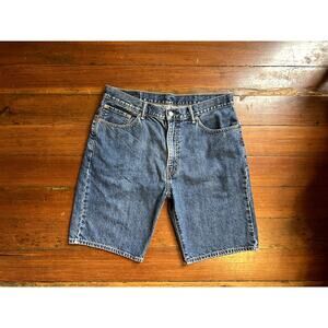 Levi's 505 Dark Denim Blue Jeans Shorts Jorts Men's 36" Waist, 10" Inseam